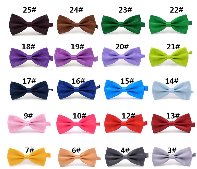 

MIX COLORS Men STAIN Solid COLORS Bow Ties Butterfly Gentleman Wedding Party Adjustable Wedding PLAIN Prom boe tie 12*5.5cm