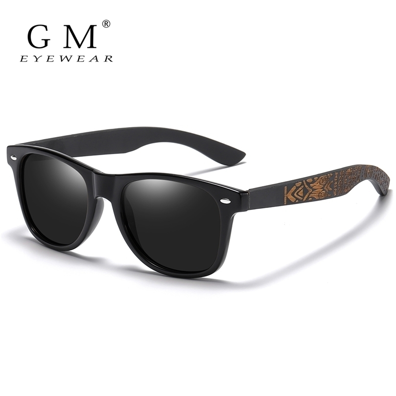 

GM Style Fashion Natural Partten Bamboo Sunglasses For Men Women Polarized Sunglasses Rectangle Lenses Driving UV400 220616