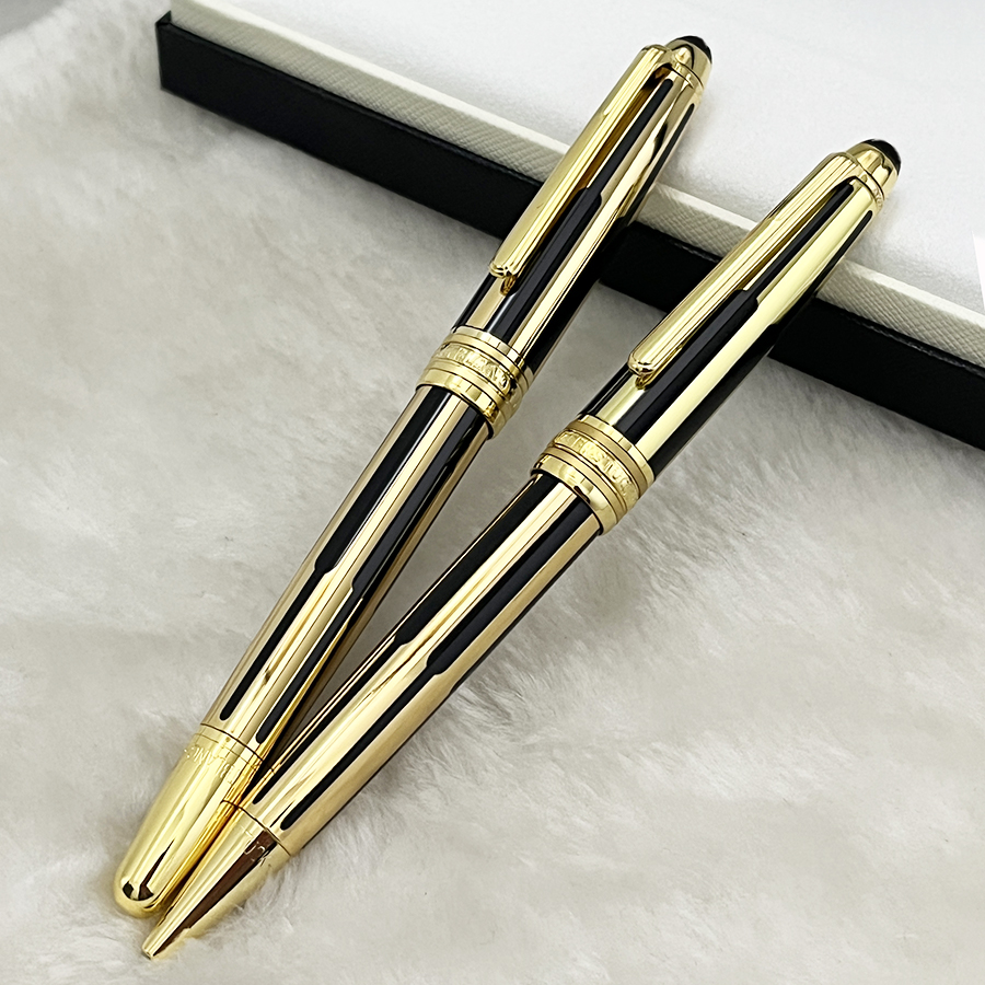 

LGP Luxury 163 Two Color Metal Pen Fountain Rollerball Ballpoint Pens Office School Supplies With Series Number Top Gift, As pic show