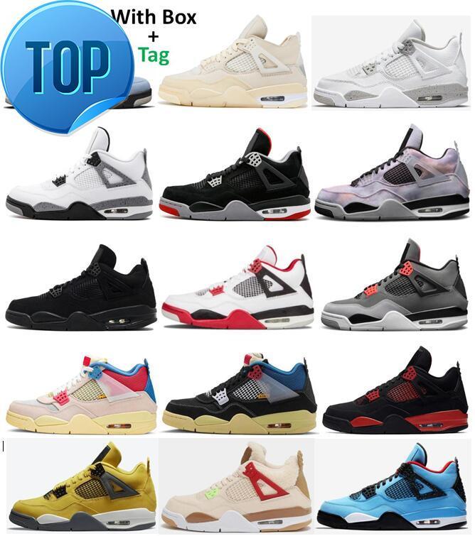 

4 Oreo White Cement Bred Sail University Blue Basketball Shoes Men 4s Fire Red Infrared Wild Things Thunder Black Cat Pure Money Lightning, Tattoo