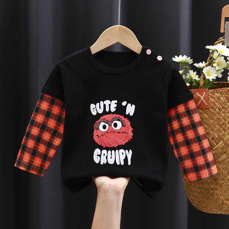 

T-shirts Baby Boy Girl Clothes T-shirt Autumn Long Sleeve Tee Tops1-6 Years Kids Casual Cute Bottoming Shirt Cotton OutfitsT-shirts, Q01
