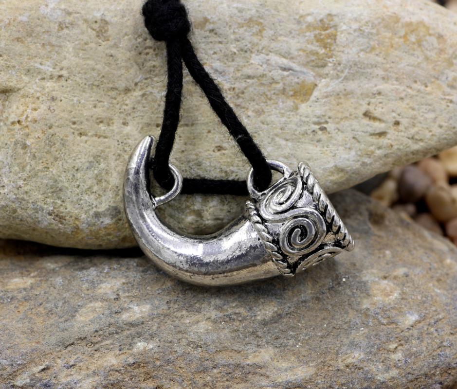 

Pendant Necklaces Youe Shone Men Norse Viking Rider Worrior Celtic Horn Solid PewterPendant