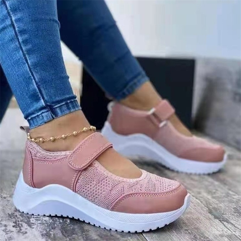 

Women Casual Shoes Lightweight Sneakers For Vulcanized Hollow Out Platform Sport Tenis Feminino 220816, Red