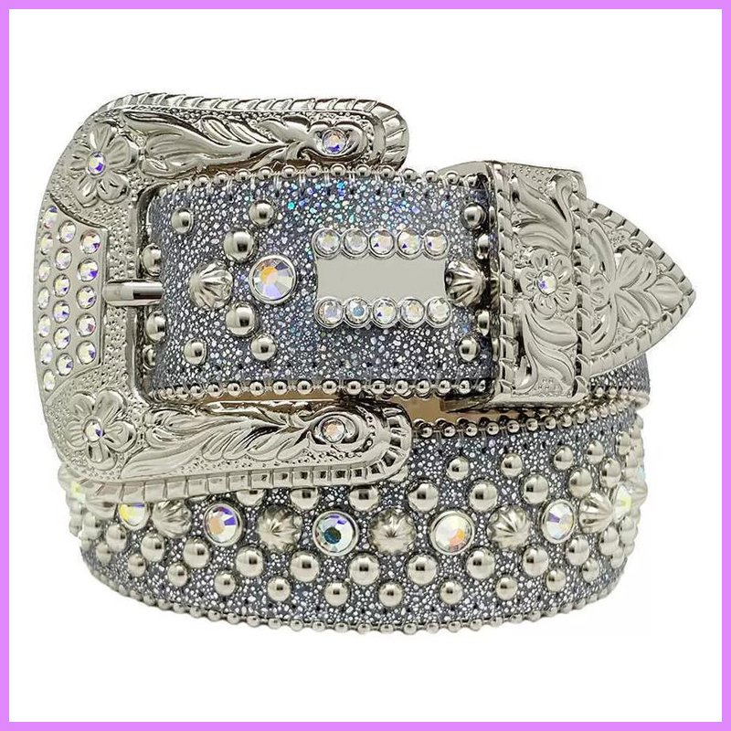 

Designer Belt Womens Belts For Men Women Shiny Diamond Belt Black On Black Blue White Multicolour Street Fashion Waistband G224214F, Multi