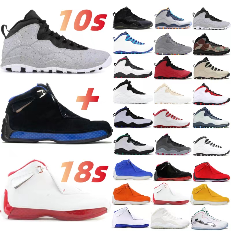 

2022 Newest 18 18s Basketball Shoes 10 10s Seattle Powder Blue white Desert Camo Dark Smoke Cool Grey Men Women Orange Yellow Blue Suede Sport Royal Sneakers, 23