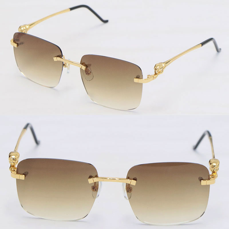 

Designer Metal Rimless Sunglasses Man 0280 Sun glasses Woman Stainless 18K Gold Male and Female Large Square Adumbral Frame Size54-20-140MM