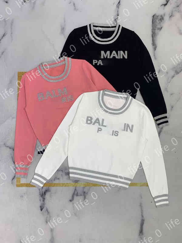 

Fashion Womens Knit Sweaters Luxury Letter Logo Print Long Sleeve Top Clothes Woman Designer Sweater, White