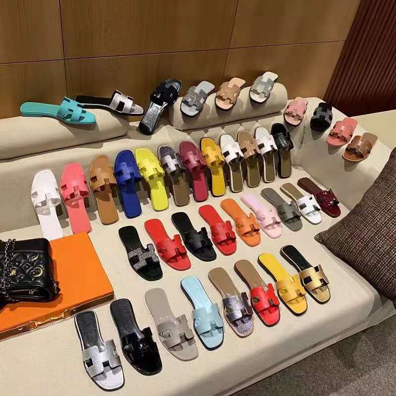 

Slippers summer outside H ladies designer slipper seaside resort beach one word drag female flat bottom casual sandals and slippers, H 01