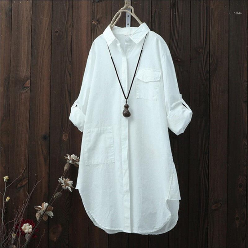 

Womens Baggy Long Sleeve Shirt Ladies Casual Loose Tops Blouse Camisa Femnininas Autumn Retro Solid Tunic Top Women's Blouses & Shirts, Army green