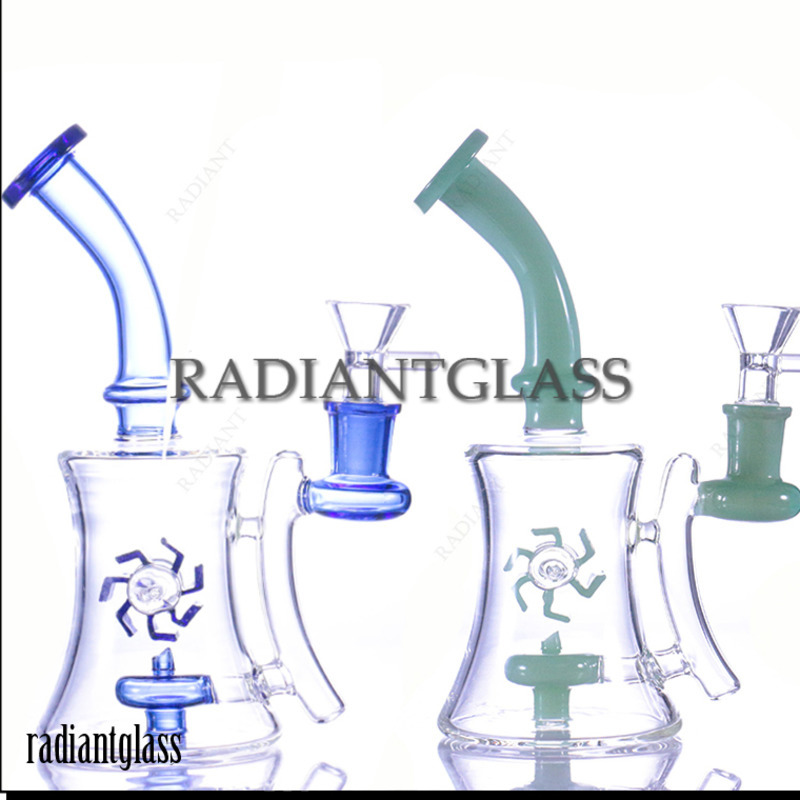 

7.67" Hookahs Glass Bong 2022 latest arrival eddy-wind design recycle beaker Colorful Pipes Heady Mini Pipe Dab Rigs Small Bubbler