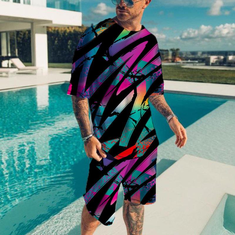 

Men' Tracksuits Men' Sets 2 Pieces Tracksuit Tshirts Shorts Suit Sportwear Gentlemen Summer Mens Sports Men ClothesMen, 001