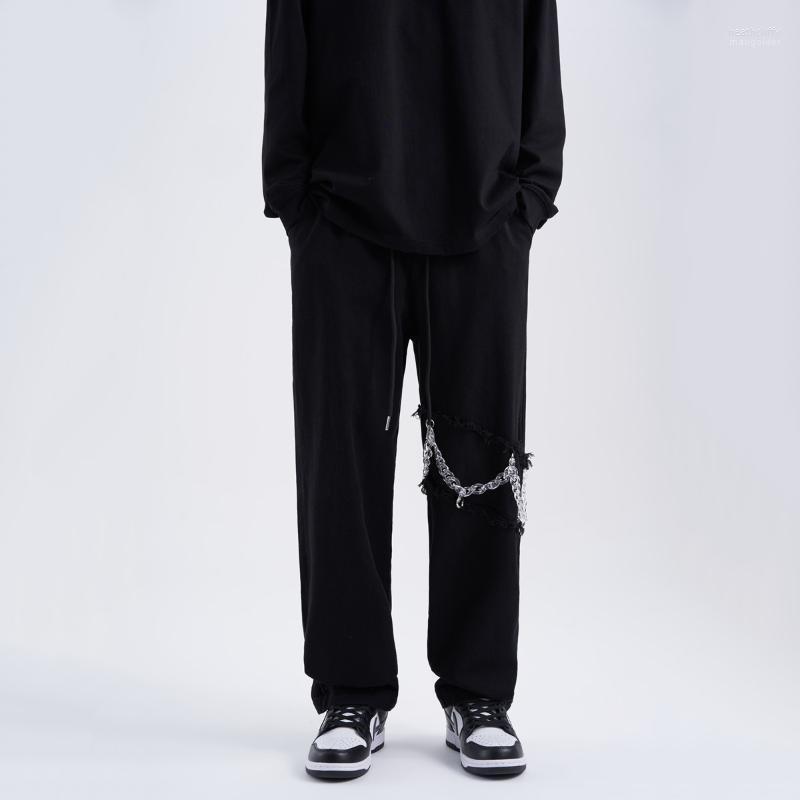 

Men' Jeans Men Wide-leg Straight Oversize 4XL Hole Ripped Street-wear All-match Denim Trousers Mens Loose Casual Fashion Harajuku Heat22, Black