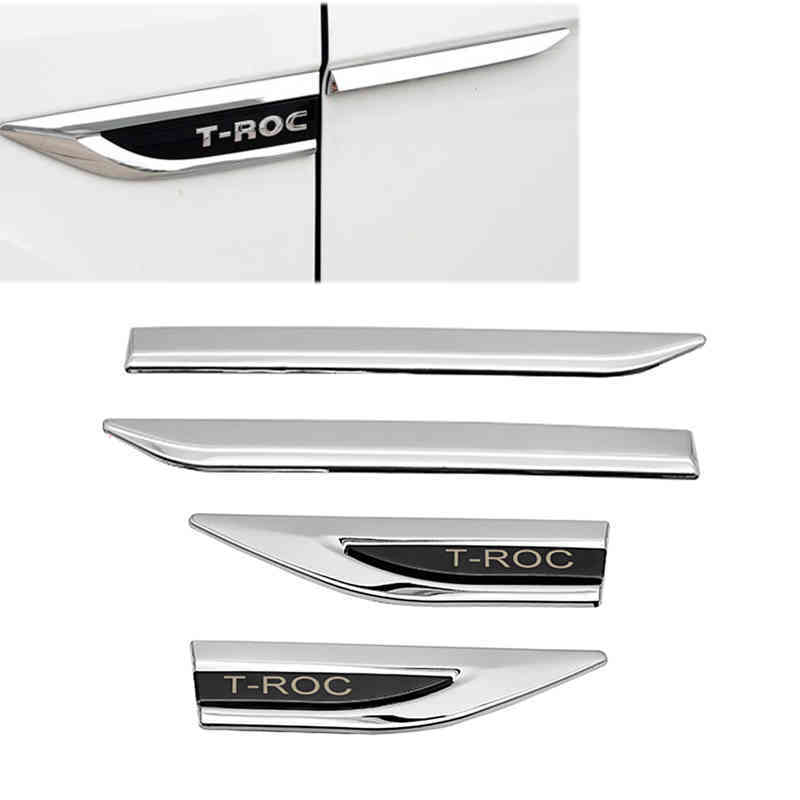 

For VW TROC 17-20 Side Fender Door Wing Emblem Badge Sticker Trim T-ROC 2017 2018 2019 2020 T ROC Car Decoration