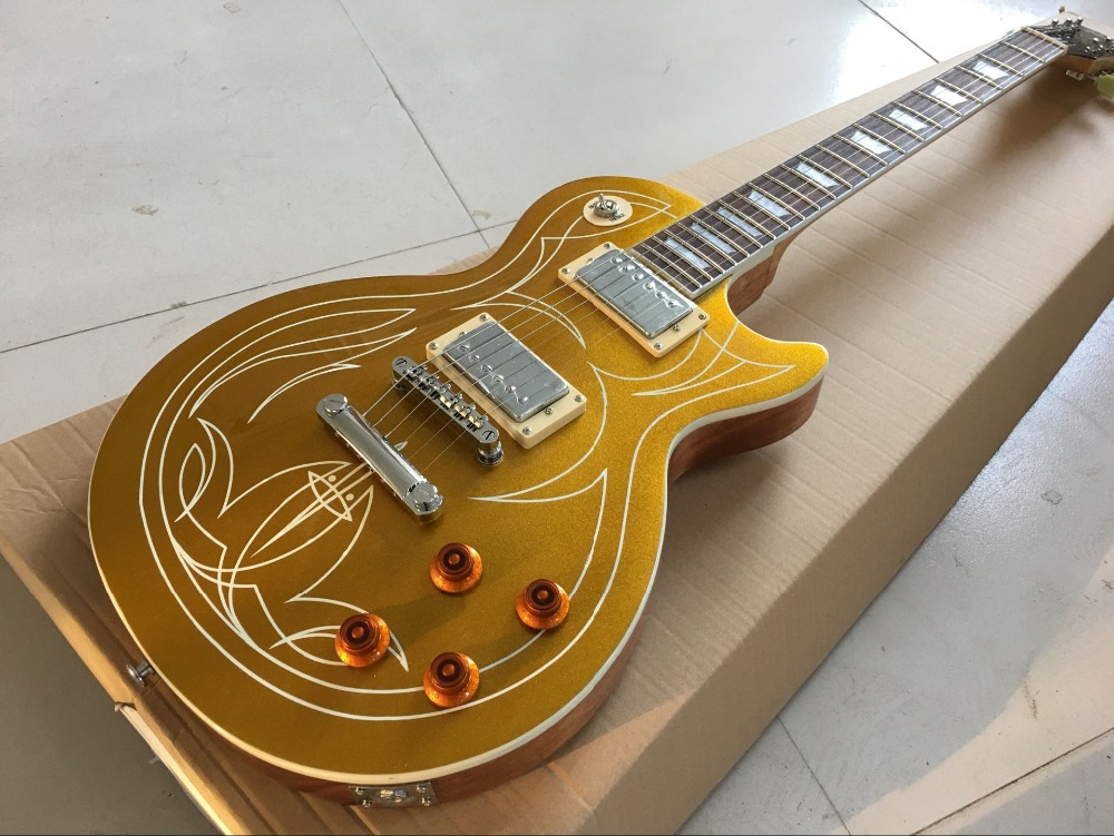 Top quality gold top electric guitar Standard R9 guitarra Rosewood fingerboard Mahogany body musical instruments
