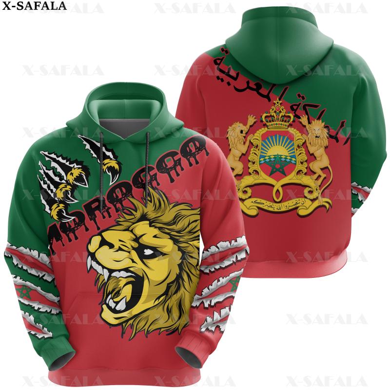

Men's Tracksuits Morocco Emblem With Coat Of Arms Country 3D Print Zipper Hoodie Man Female Pullover Sweatshirt Hooded Jersey Casual-2Men's, Hoodie d1055