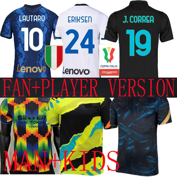 

BARELLA GOSENS iNter soccer jersey Calhanoglu miLANs LAUTARO ALEXIS DZEKO 21 22 football shirts Coppa Italia FINAL Training 2022 player version kids Special