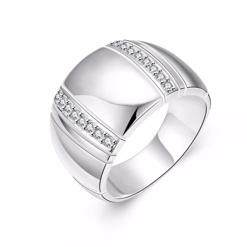 Wedding Rings 100% 925 Sterling Silver Woman Man Ring CZ Crystal Engagement Wholesale Fashion Finger Fine JewelryWedding