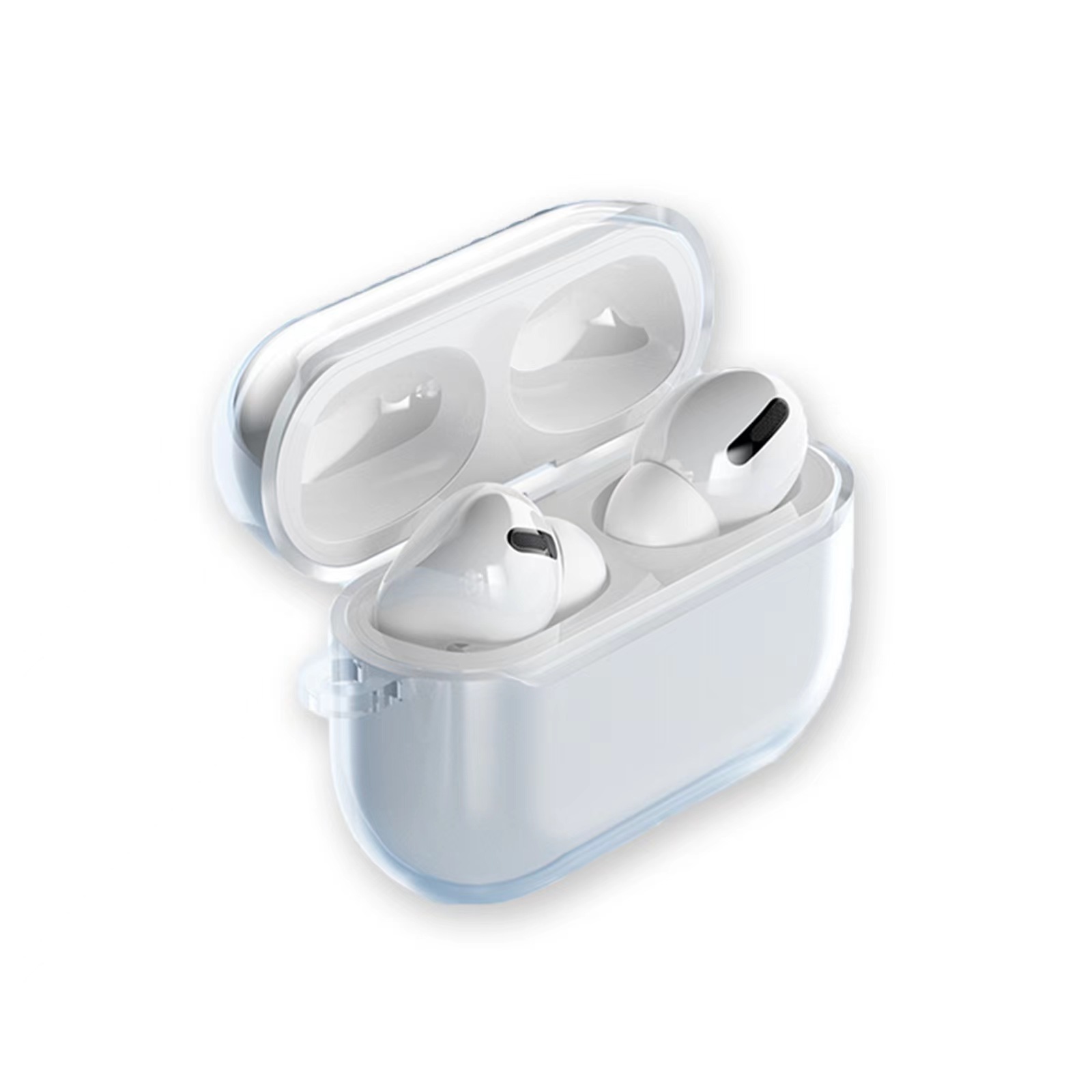 

For Apple AirPods Pro 2 Pro2 AirPodsPro Earphone Glossy Snap Case Crystal Invisible Ultra Thin Hard PC Cover Clear Protect Shell ship, White