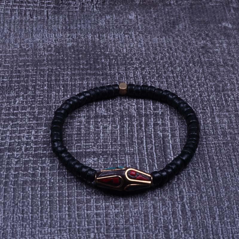 

Charm Bracelets Tibetan Lucky Knots Hand Braided Bracelet Natural Coconut Shell Beads For Men Women JewelryCharm