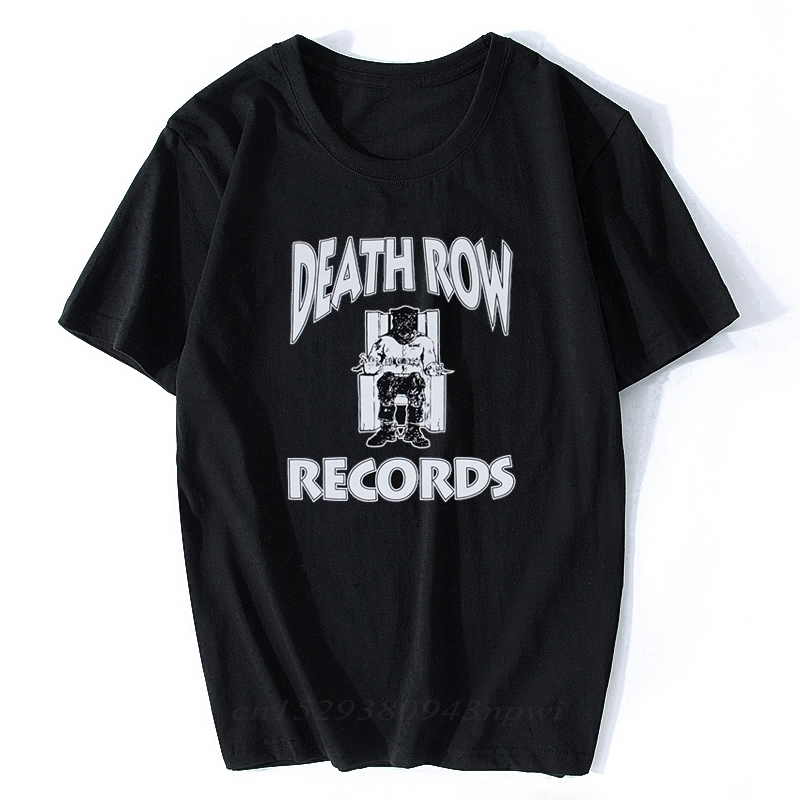 Death Row Records Tupac 2pac Dre Mens R.I.P Tshirt noir à manches courtes T-shirt imprimé en coton Top Music Tee Rap Shirt 220520
