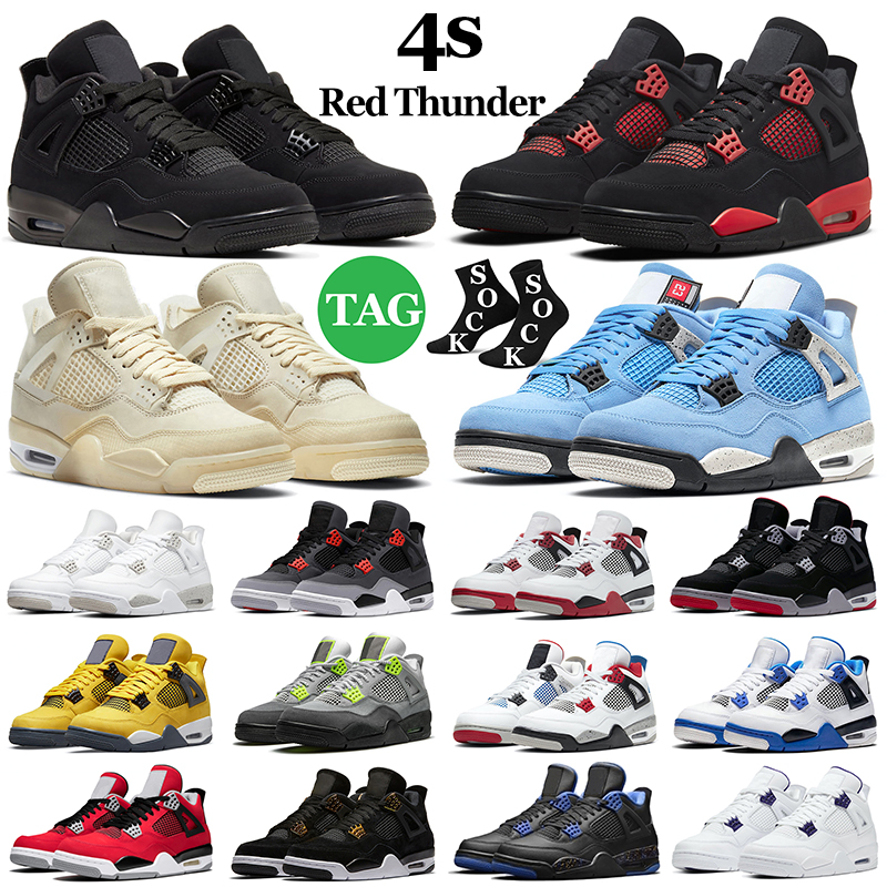 

men basketball shoes women 4s Red Thunder 4 Black Cat Sail White Oreo Cactus Jack University Blue Royalty Cool Grey mens trainers outdoor sports sneakers, 4s what the
