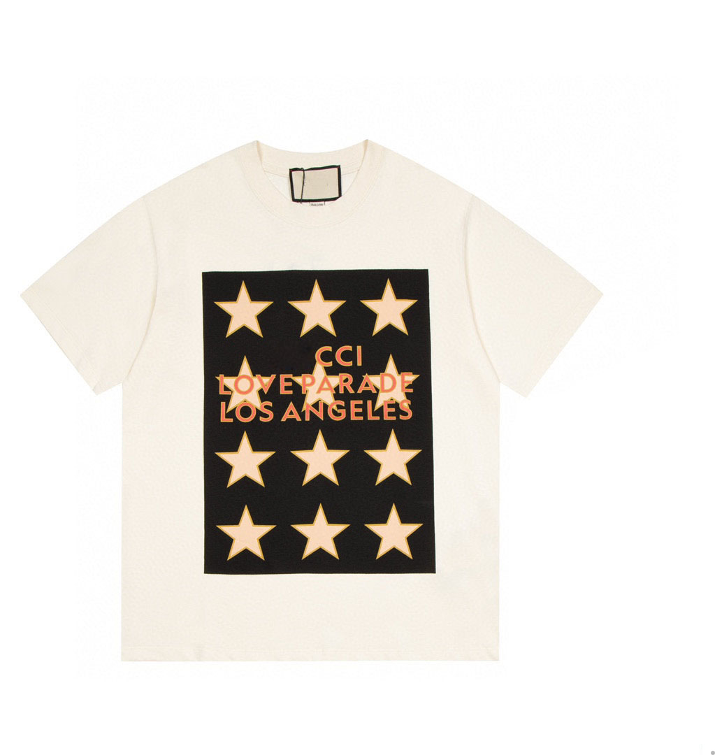 

2022ss New men shirt spring and summer new Hoodies high grade cotton printing short sleeve round neck panel T-Shirt Size: m-l-xl-xxl-xxxl Color: black white lin533