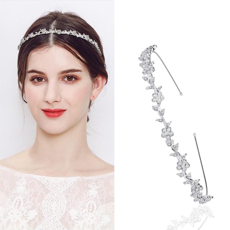 

Hair Clips & Barrettes Fashion Girl Crystal Wedding Flower Bridal Tiaras And Crowns Elegant Leaf Design Headpiece Accessories