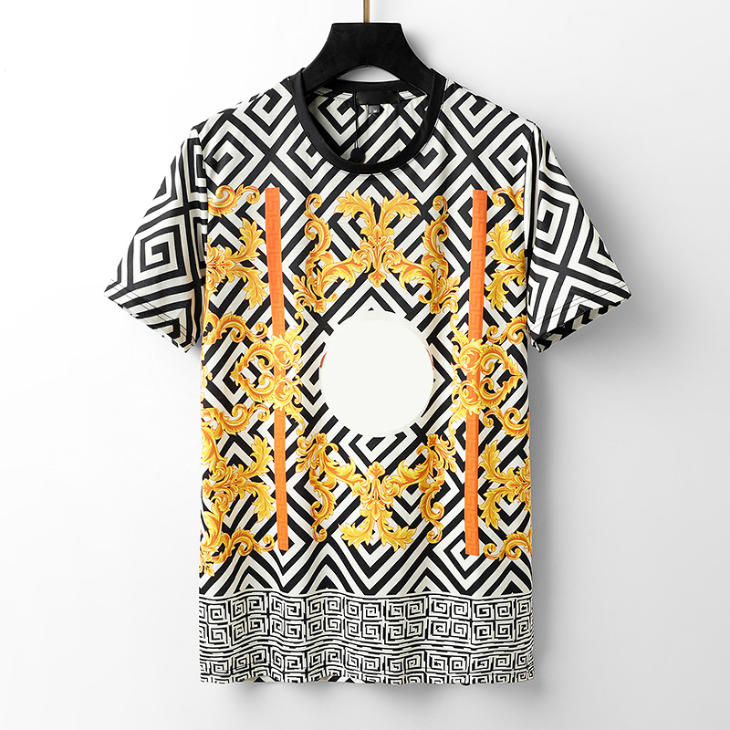 

Fashion Men's T-shirt printed Short sleeve Men's Casual Jacket short sleeve M- design, Multi