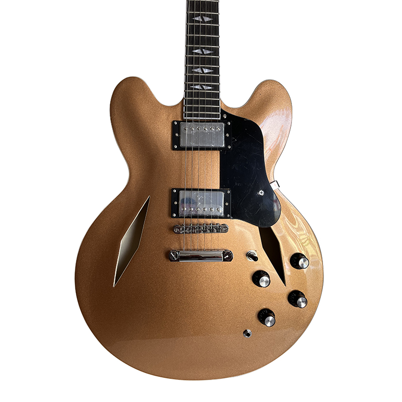 guitare électrique Gold Powder Surface professionnelle Bonne musique de résonance Livraison gratuite à la maison