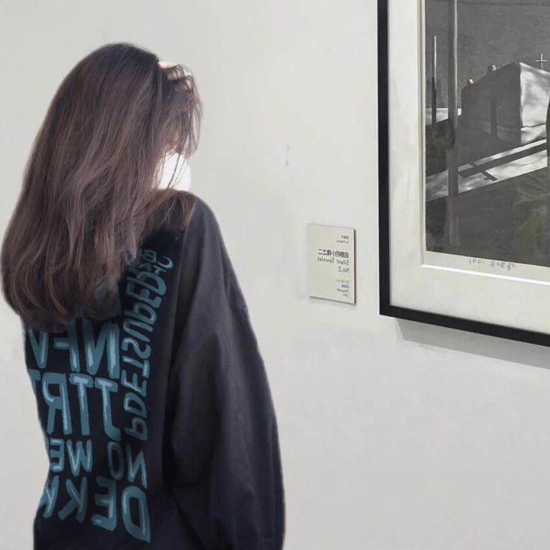 

Men's T-Shirts Unisex Cool Shirts American High Street Hip-hop English Printing Long-sleeved T-shirt Men Women Spring Autumn Loose Sweatshir, Blcak short