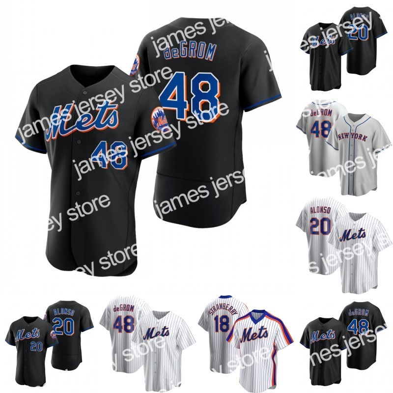 

New #48 Jacob deGrom Mets Baseball Jersey 21 Max Scherzer 6 Starling Marte 20 Pete Alonso 10 Eduardo Escobar 12 Francisco Lindor 24 Robinson, Mens cool base grey