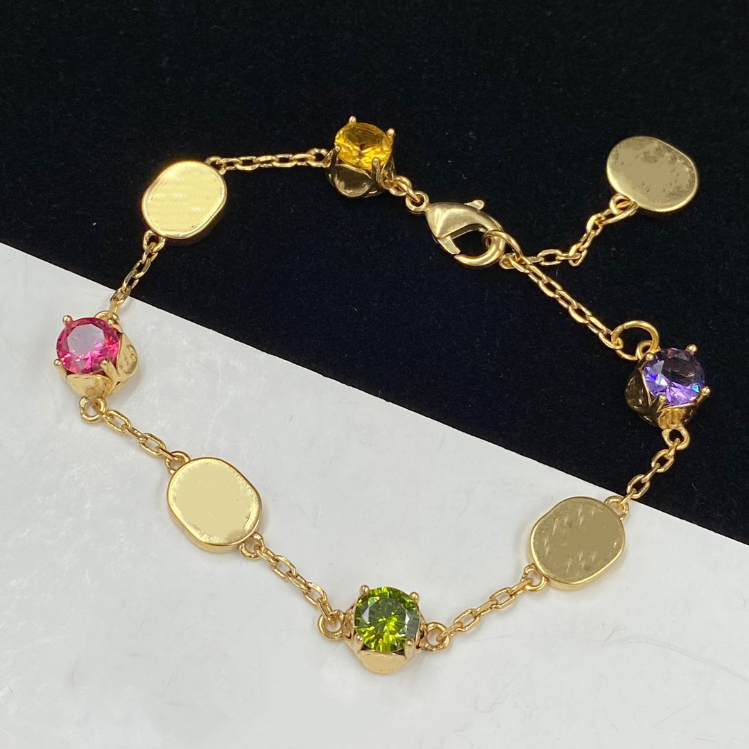 

Top Design Bangles Letter Bracelet Crystal Jewel for Woman Gift Set High Quality Gold Plated Chain Earrings Jewelry Supply