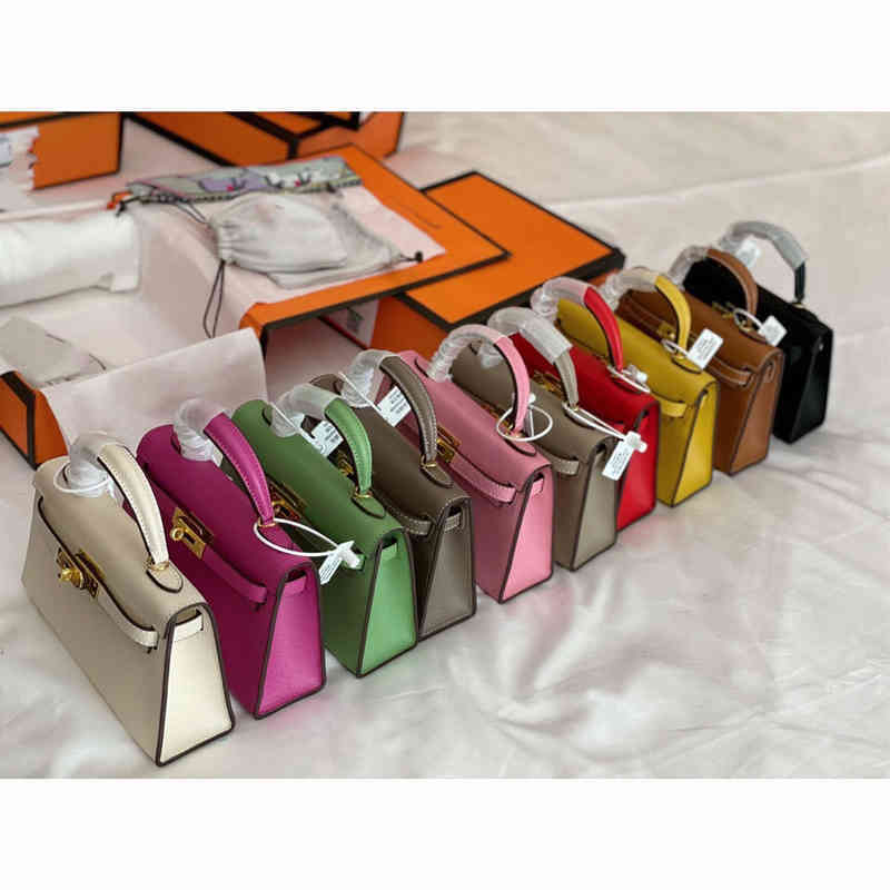 

Women Bags Herme Luxury Designer Bags Small White Portable Kelys Second Generation Female Mini Bride Real Leather 2021, As shown on pics