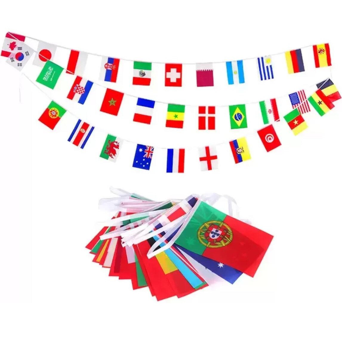 

2022 Qatar World Cup 14x21 cm flags 32 Countries String flag Banner C0812G03