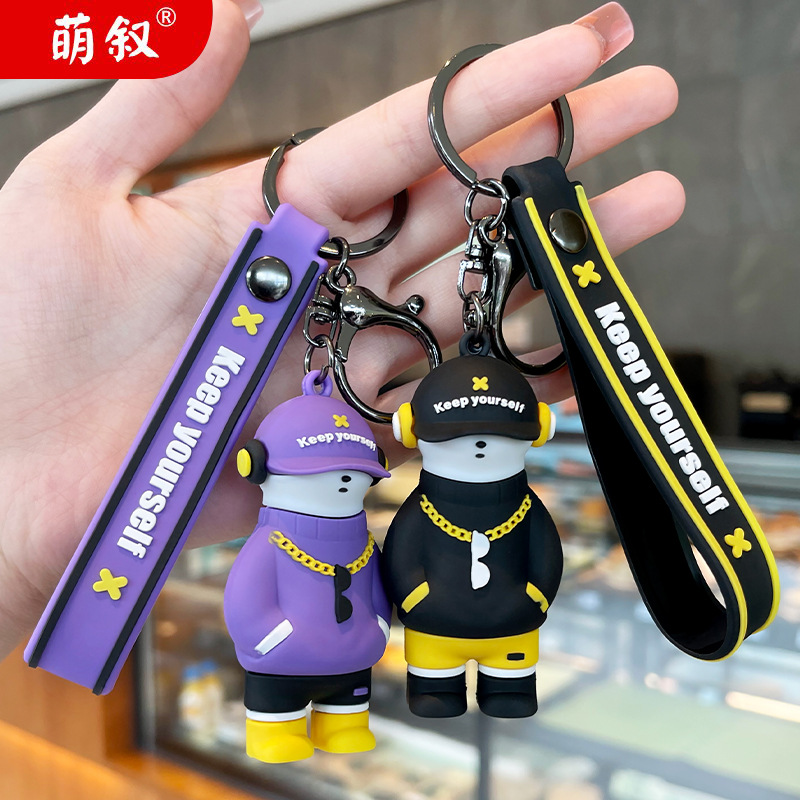 

Designer Keychain Doll Toy Cartoon PVC Anime Keyring Bag Ornament Car Key Pendant Creative Gift