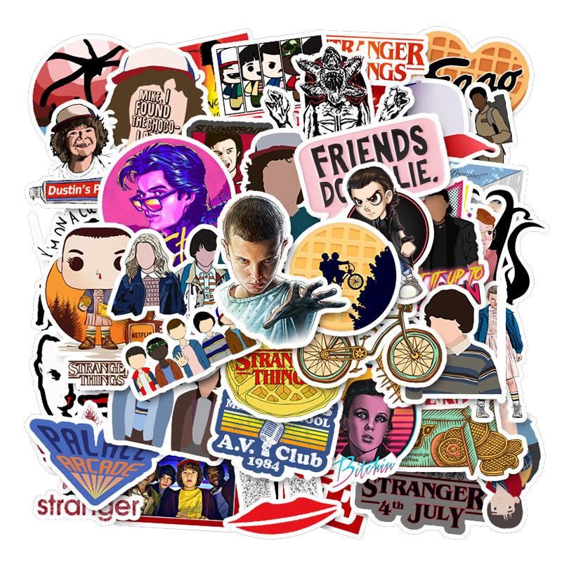 

Stranger Things Stickers Pack 50PCS For Car Motorcycle Notebook Computer DIY Guitar Refrigerator Classic TV Show Thriller Waterproof Sticker Decal, 50pcs/lot