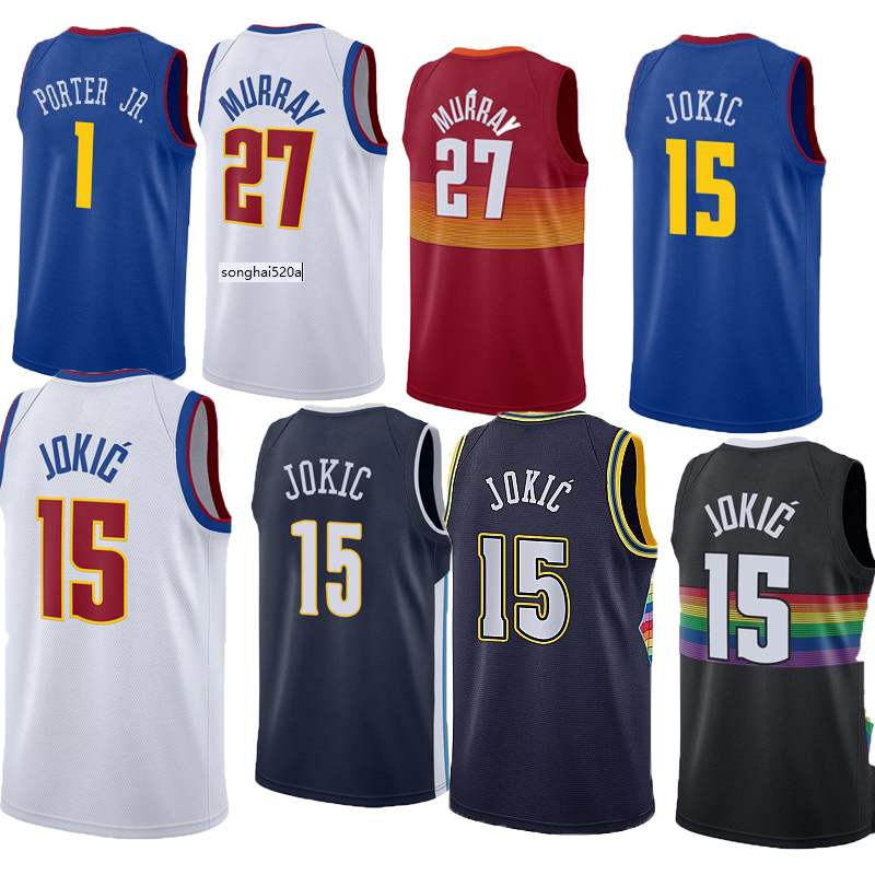 

Carmelo 15 Anthony Nikola Jamal 27 Murray 15 Jokic Basketball Dikembe 55 Mutombo Allen 3 Iverson Michael 1 Porter Jr. R''nba''jerseys, As picture
