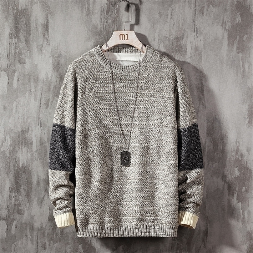 

Sweater Men Long Sleeves Autumn Winter Pullover Knitted O-Neck Plus Asian Size 5XL 201126, Asian size z851 b