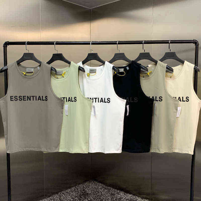 

Fog Double Line Letter t Shirts Vest Essential High Street Bottom Shirt Men Printed Gym Unique Outdoor Basketball Sport Dunk Muscle Sexy Elastic Comfortable Easily, White