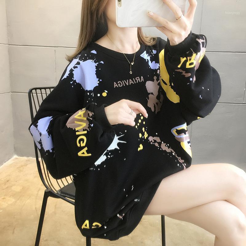 

Plus Size 7XL Bust 138cm Autumn Thin Sweatshirt For Women Large Tops Female Ladies Long Sleeve Oversized Top Women's Hoodies & Sweatshirts, Black