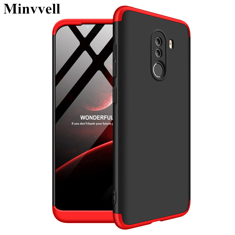 

3 in 1 Case for xiaomi pocophone f1 Case 360 Full Protection Shockproof Hard Cover for Poco f1 Pocophone Cover Fundas Black, Silver black silver