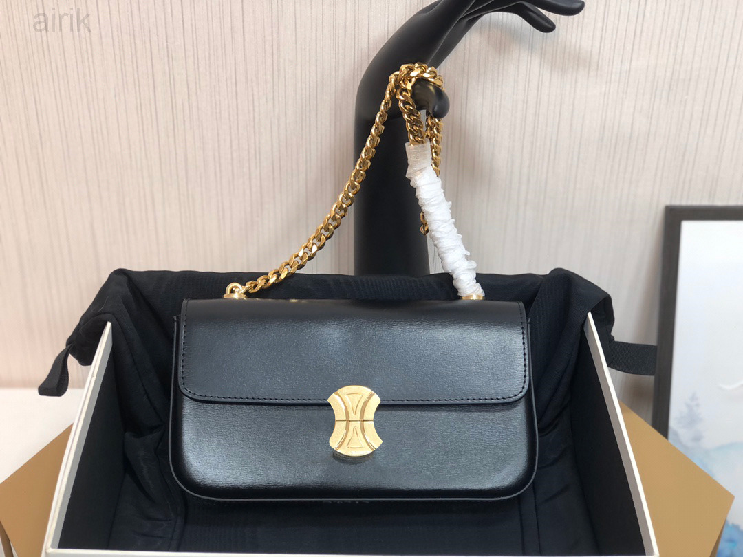 

2023 TEEN TRIOMPHE Shoulder Bag famous Women's men tote flap crossbody Bags Luxury Designer woman fashion Evening Camera Cases cards handbag, Black