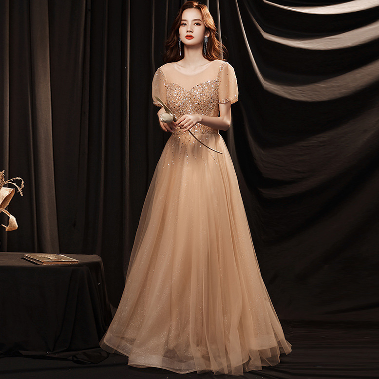 2023 Sparkly Sequined Evening Dresses Luxury High quality blingbling elegant Prom Gown With Detachable Train Long Formal a line Party Gown