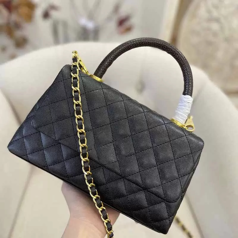 24 cm Sacs de créateurs à bandoulière de nouveau lambeau pour femmes Black Luxury Caviar Cascar Classic Handbags Intemporels Diamond Quilting Gol