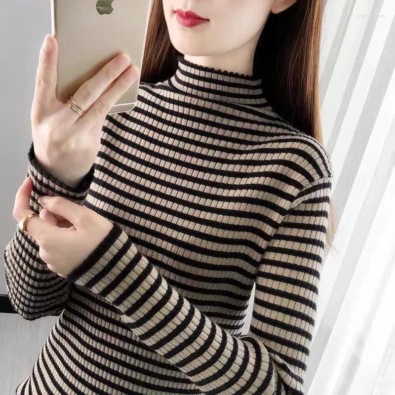 

Women' Sweaters Knitted Long Sleeve Pullover Sweater Lady Casual Half Turtleneck Women Spring Autumn Tops Sueters De Mujer E366Women' Perf, Green