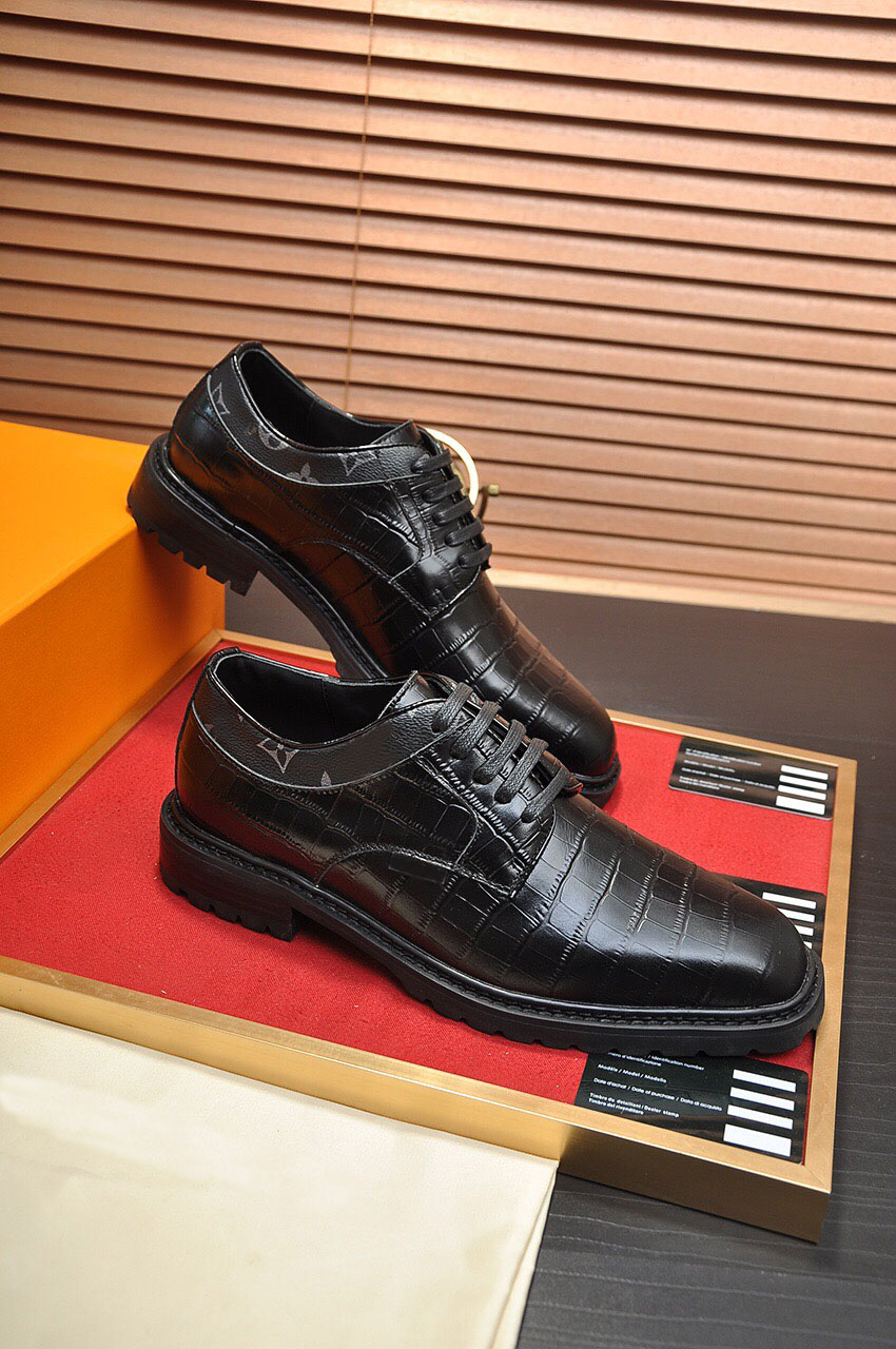 

2022 Mens Fashion Dress Shoes Casual Comfortable Business Oxfords Men Genuine Leather Party Wedding Flats Size 38-45, Black 2