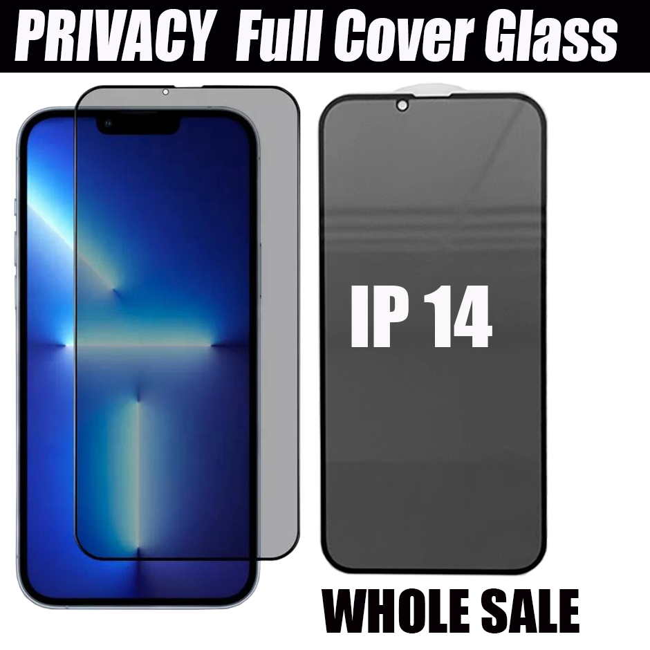 

privacy Glass protector for iPhone 14 13 12 mini 11 PRO MAX XR XS SE 6 7 8 Plus anti-spy full cover tempered glass wholesale
