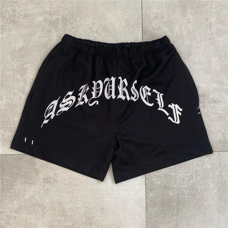 

Mesh Shorts Men Women 1 Quality Print Logo Shorts Breathable Breeches, Black