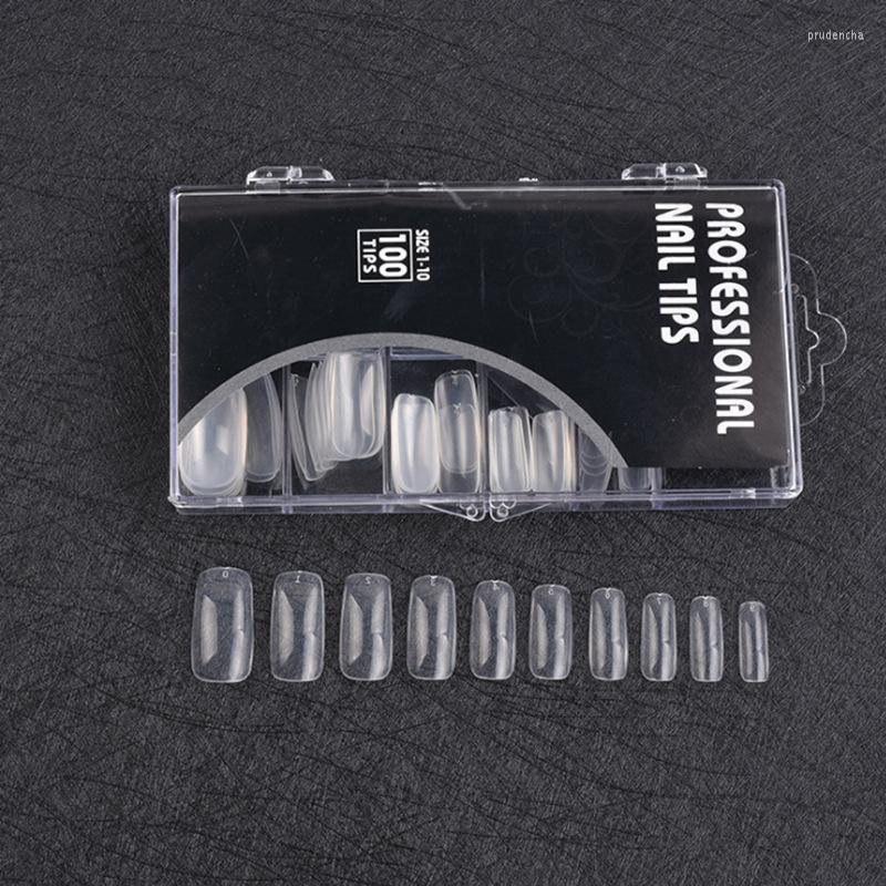 

False Nails 3 Colors Mix Sizes 100Pcs Acrylic Nail Finger Fake Art Fingernail Full Tips Clear Natural Color Prud22, White