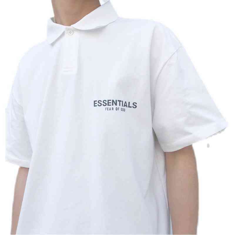 

Polo T-shirt Essentials Short Sleeve Poly Ess American Shirt Lapel Fg Street Feel of God, White
